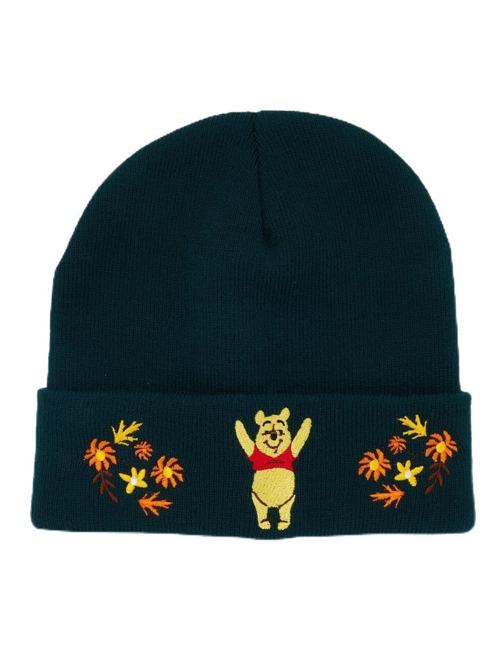 6772 Disney Winnie The Pooh Floral Pooh Bear Beanie Exclusive Hunter Green